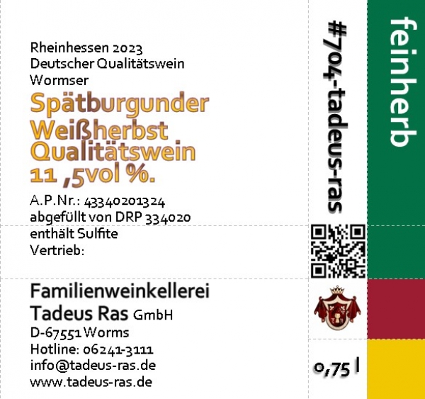 Spätburgunder Weißherbst Qualitätswein - 2023